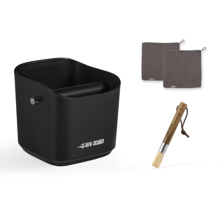 MHW-3BOMBER Kaffee-Klopfbox, Espresso-Abfalleimer, 22 Tassen, 1,2 l, mit Kaffee-Reinigungsbürste, 2