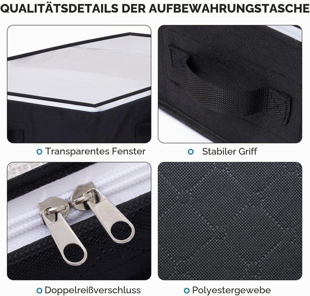 AIOR 6 Stück 90L Unterbettkommode mit Sichtfenster, Faltbare Unterbett-Aufbewahrungstasche Kleiderau