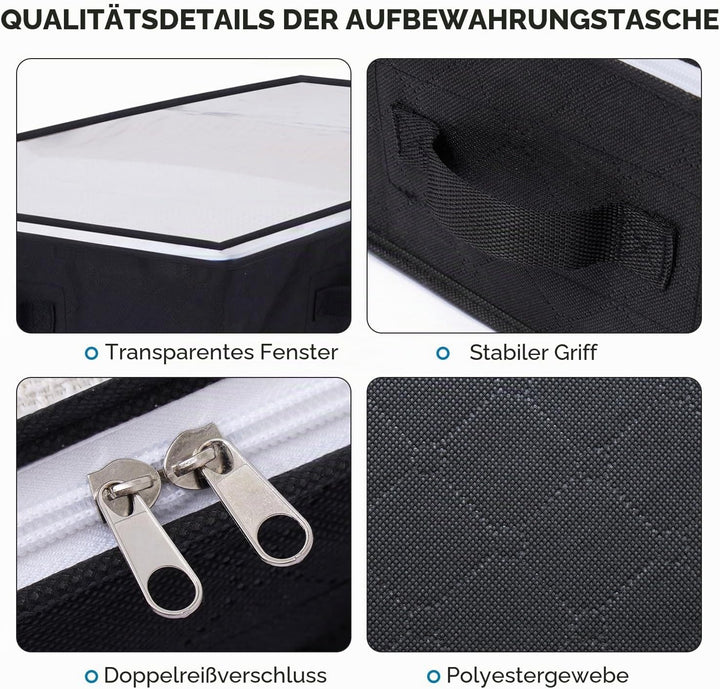 AIOR 6 Stück 90L Unterbettkommode mit Sichtfenster, Faltbare Unterbett-Aufbewahrungstasche Kleiderau