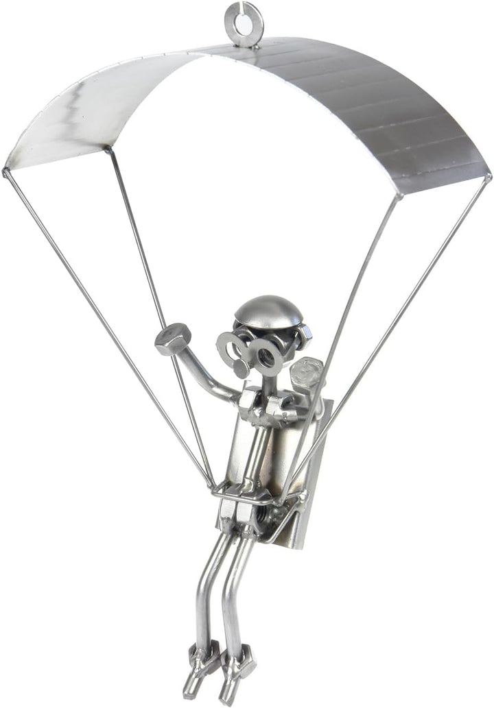 metalman24 Schraubenmännchen GLEITSCHIRMFLIEGER Gleitschirm Handarbeit Geschenkidee Metallfigur Meta