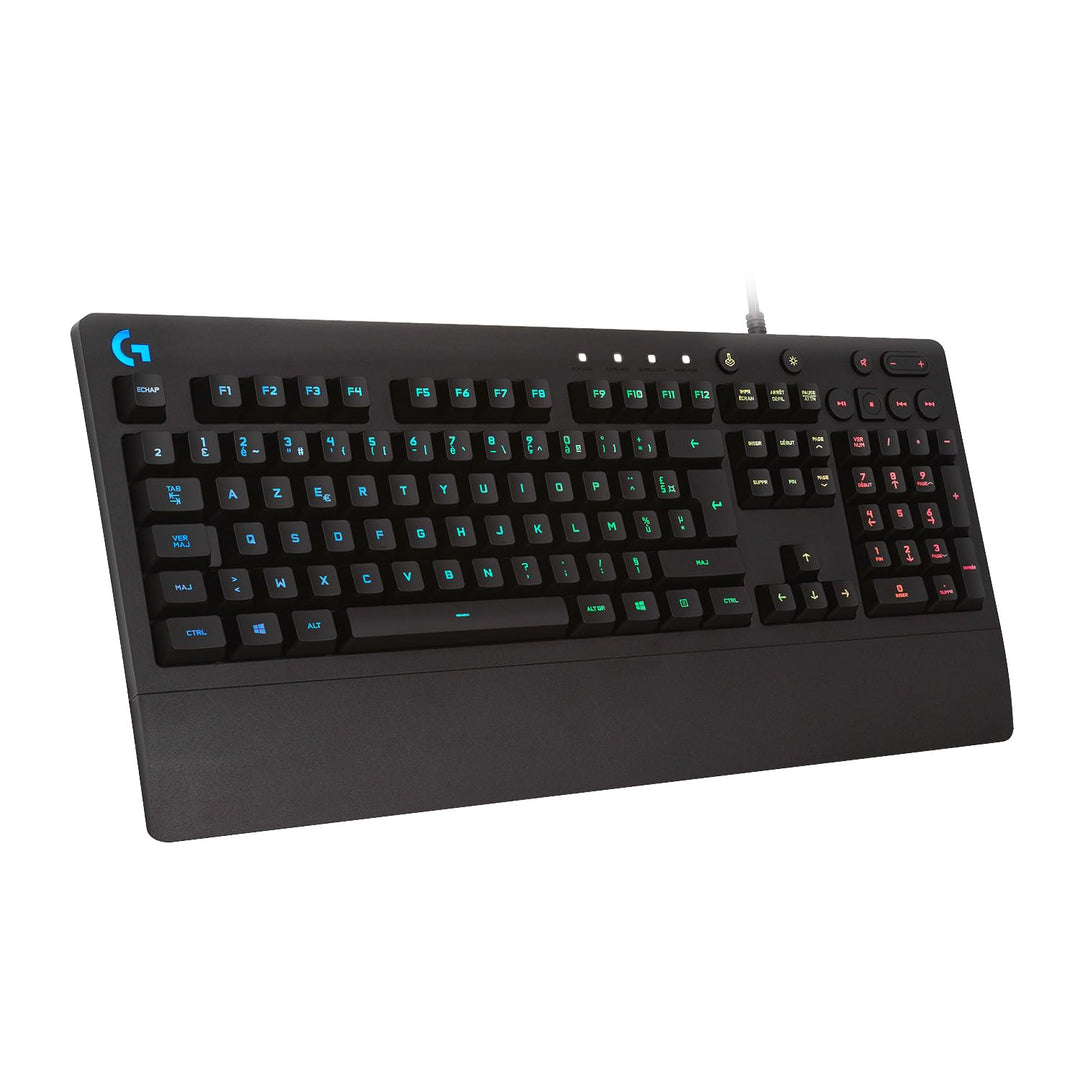 G213 Prodigy Gaming Keyboard, LIGHTSYNC RGB, Mech-Dome Tasten, Spritzwassergeschützt, Multimedia-Tas