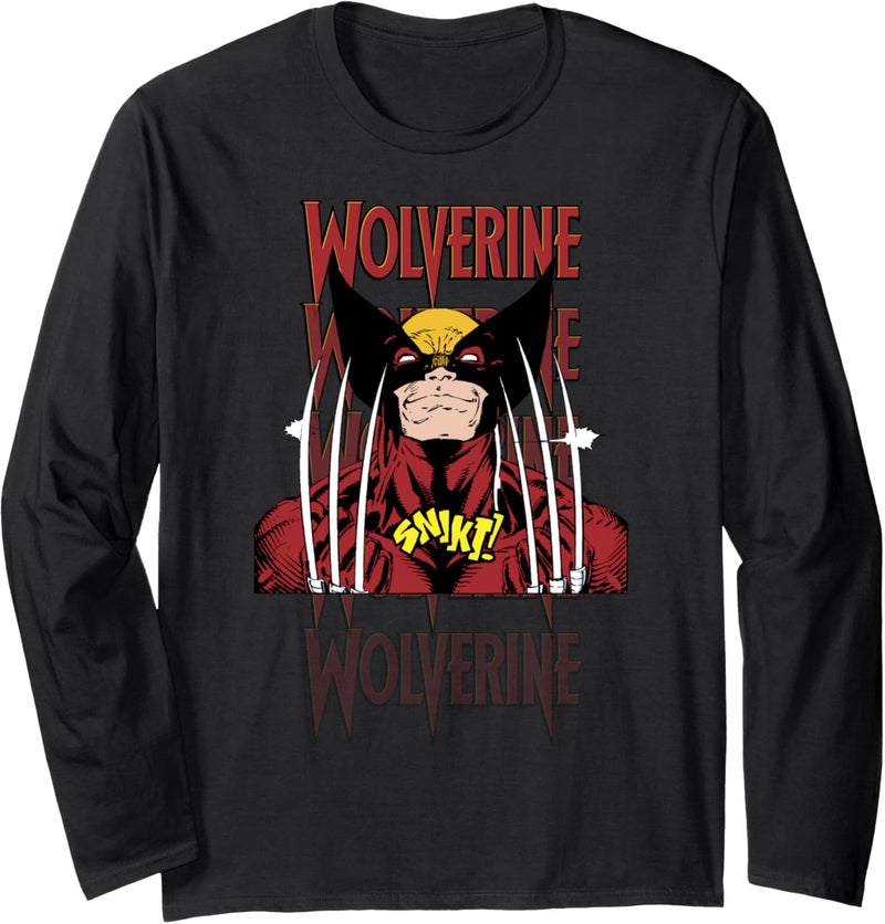 Marvel X-Men Wolverine Gradient Text Portrait Langarmshirt