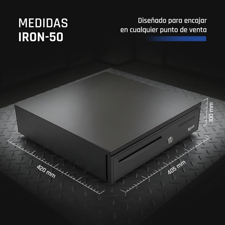 iggual - Geldkassette Abschliessbar IRON - 50 | Kassenschublade mit automatischer oder manueller Öff
