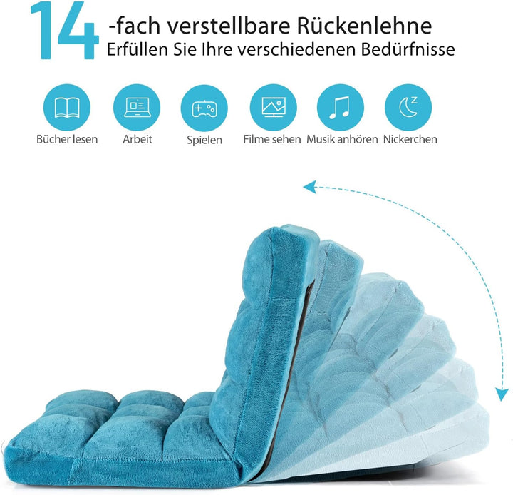 GOPLUS Bodenstuhl, Bodensofa mit Rückenlehne, Bodensessel mit Schlaffunktion, Floor Chair, Lazy Sofa