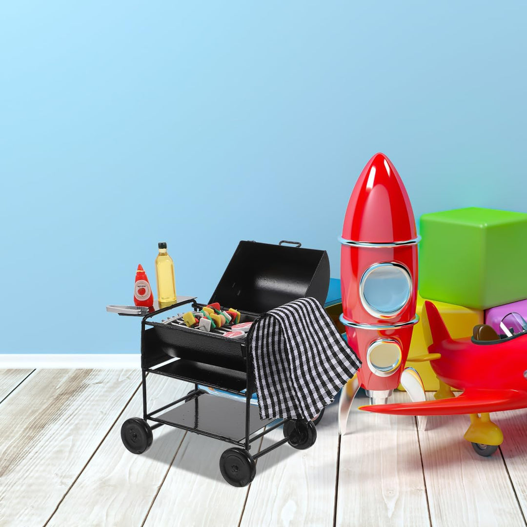 1 Satz Miniatur Puppenhaus-grillständer: 1:12 Puppe Kinder Mini Grill Modell Kleines Miniatur-BBQ Kl