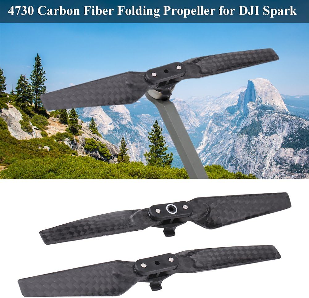 Dilwe Propeller für DJI Spark, 100% Kohlefaser - 2X CW & 2X CCW - Schnellspanner - Faltbare - Widers