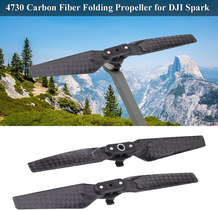 Dilwe Propeller für DJI Spark, 100% Kohlefaser - 2X CW & 2X CCW - Schnellspanner - Faltbare - Widers