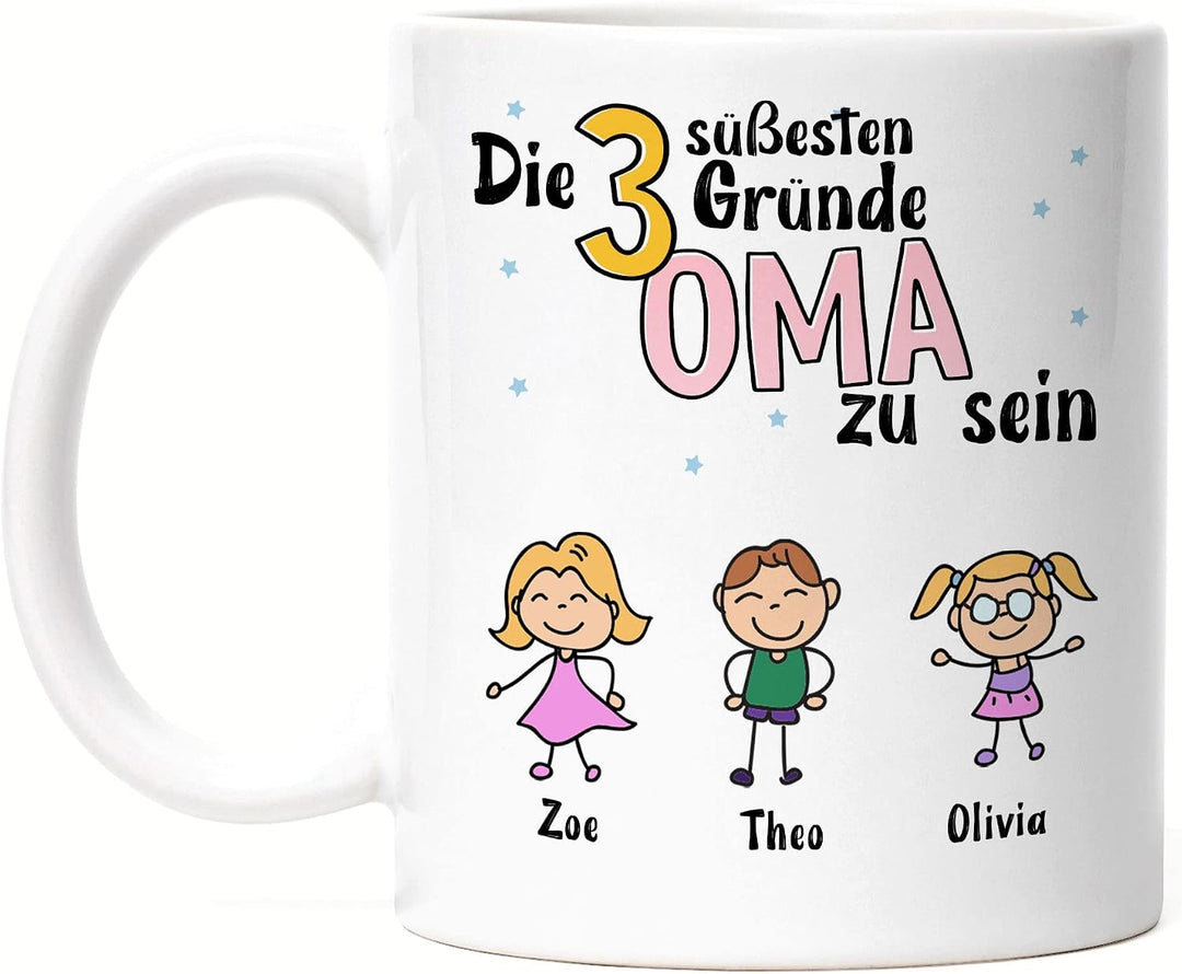 Kiddle-Design Oma Tasse Geburtstag Personalisiert für Oma Enkel Enkelin Baby Geschenk Kinder Oma Ges