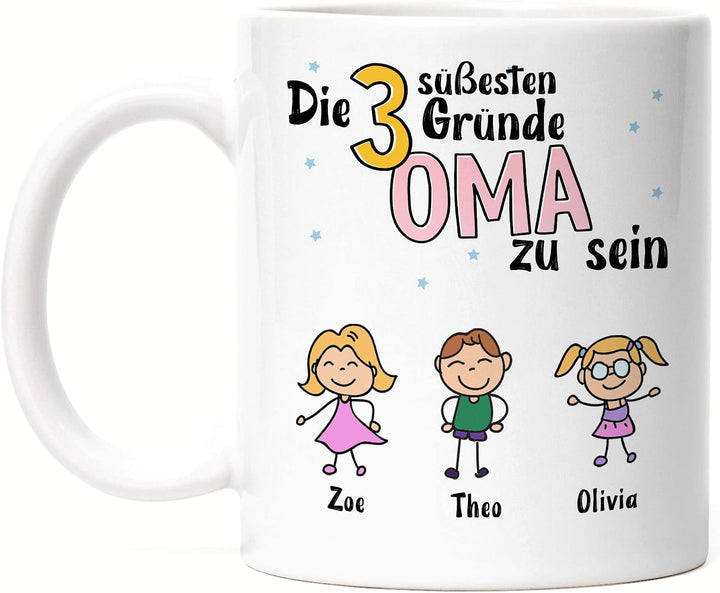 Kiddle-Design Oma Tasse Geburtstag Personalisiert für Oma Enkel Enkelin Baby Geschenk Kinder Oma Ges