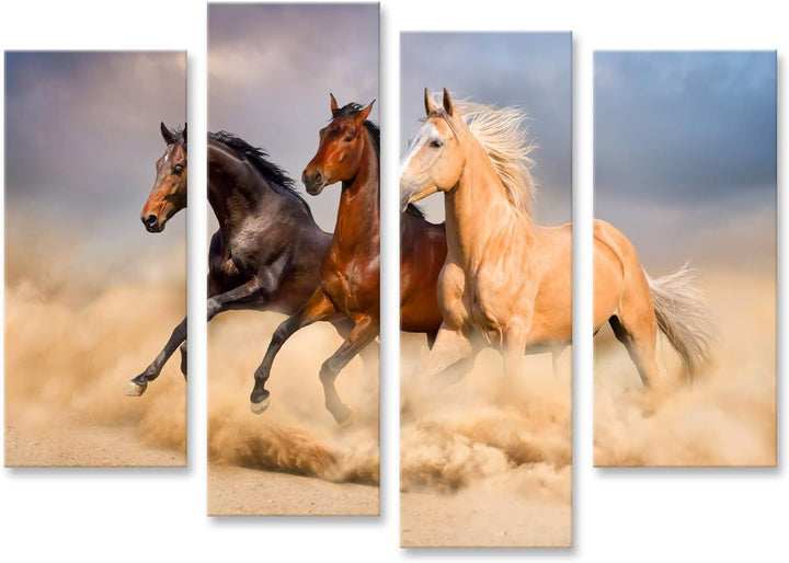 islandburner Bild auf Leinwand Pferdeherde Drei Pferde Gallopp Kinderzimmer Reiten Bilder Wandbilder