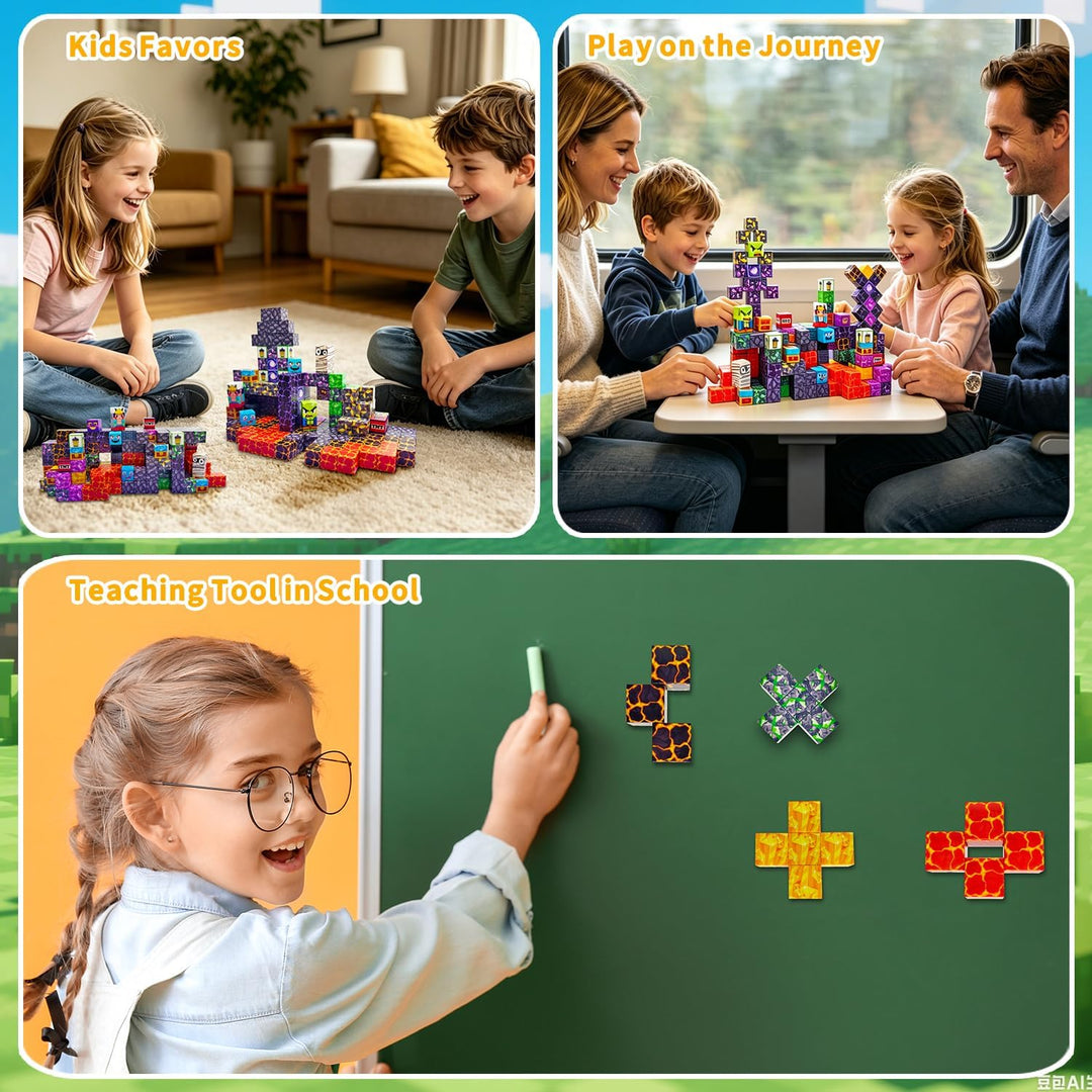 Yeefunjoy 200 Stück Magnetische Bausteine Blöcke Schwarz, Schwarz