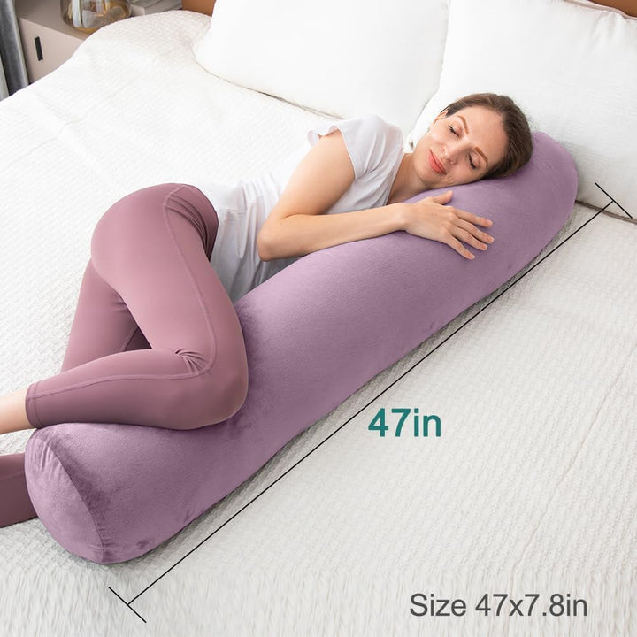 Body Pillow for Adults, Full Body Pilllow for Sleeping, Long Round Cervical Pillow, Bolster Side Sle