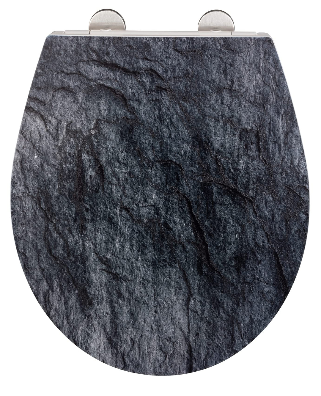 WENKO WC-Sitz Slate Rock, robuster Toilettensitz aus antibakteriellem Duroplast mit Absenkautomatik