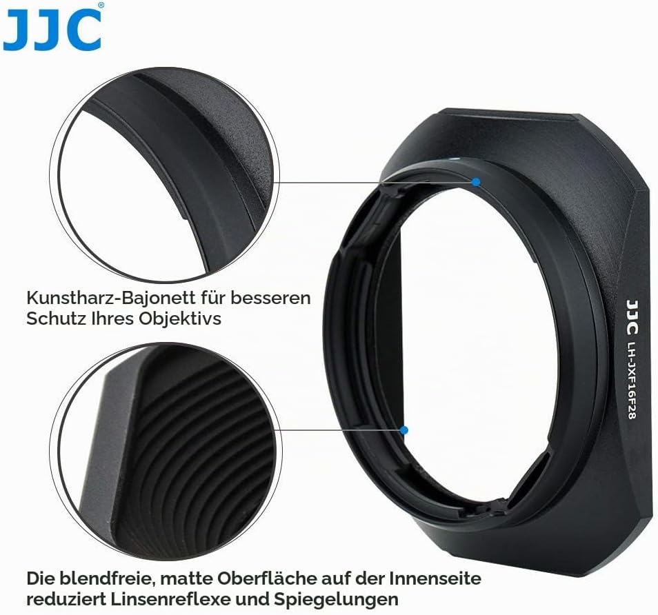 JJC Gegenlichtblende Schwarz für Fujifilm XF 16mm f/2.8 R WR Objektiv
