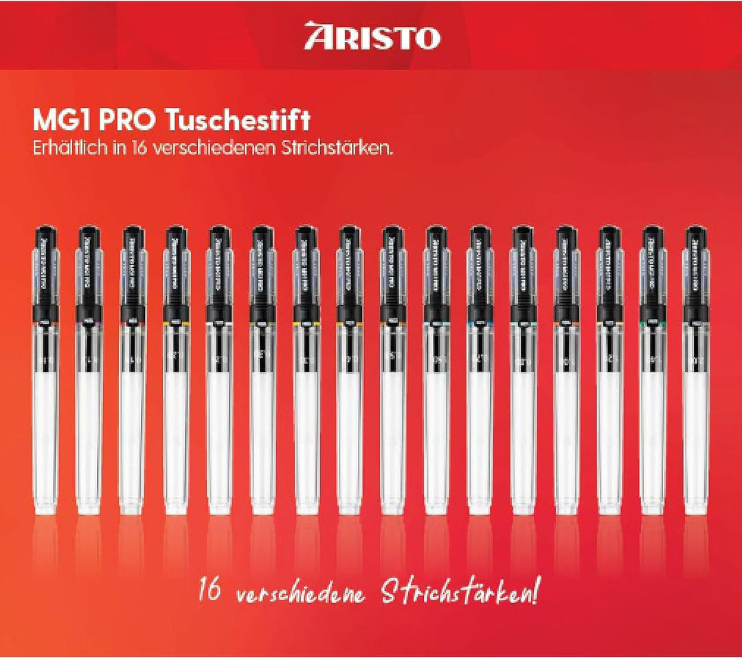 Aristo AR63018 MG1 PRO Tuschfüller Strichstärke 0,18 mm (verchromte Zeichenspitze für hohe Präzision