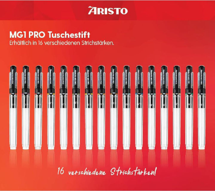 Aristo AR63018 MG1 PRO Tuschfüller Strichstärke 0,18 mm (verchromte Zeichenspitze für hohe Präzision