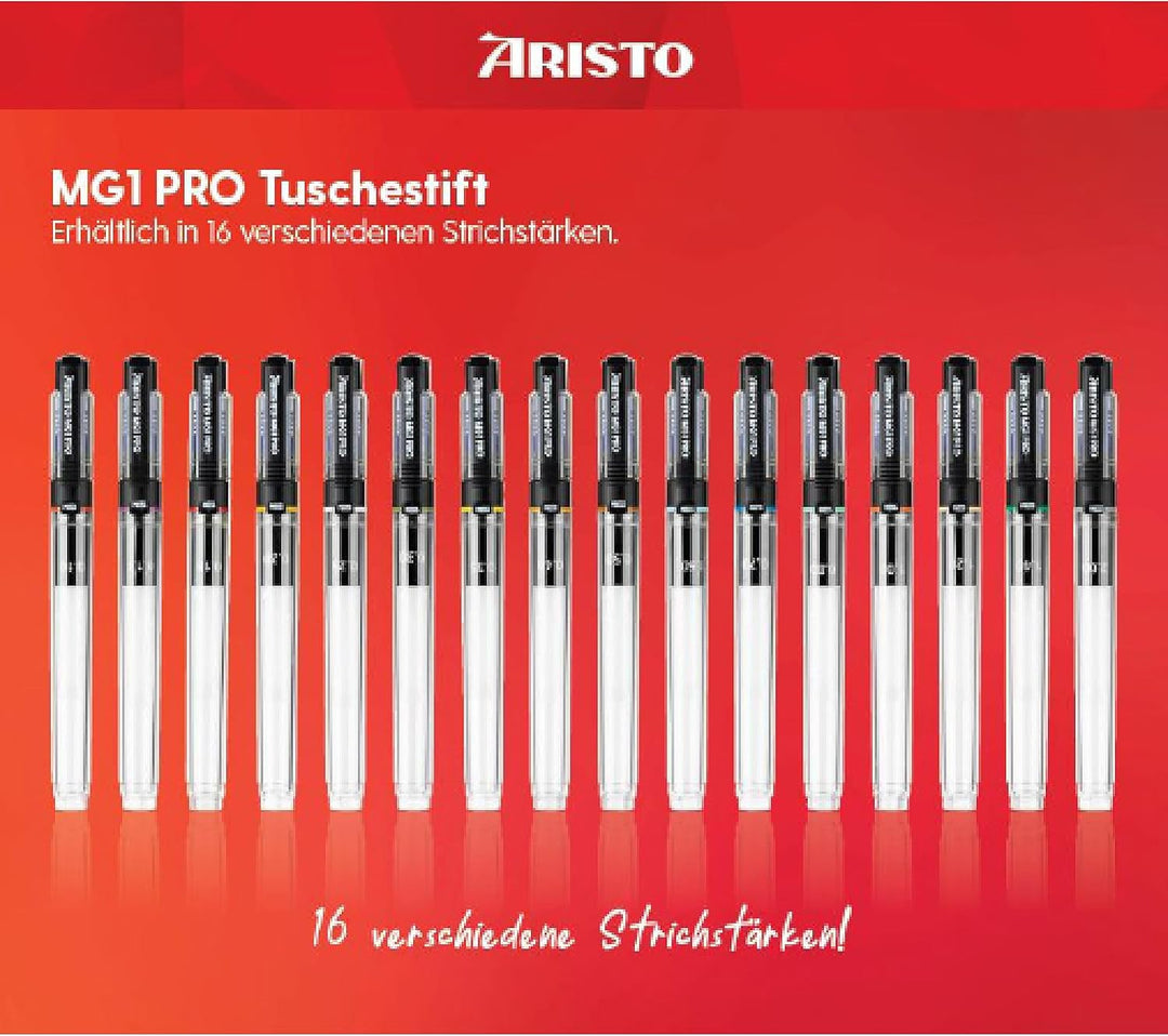 Aristo AR63050 MG1 PRO Tuschfüller Strichstärke 0,50 mm (verchromte Zeichenspitze für hohe Präzision