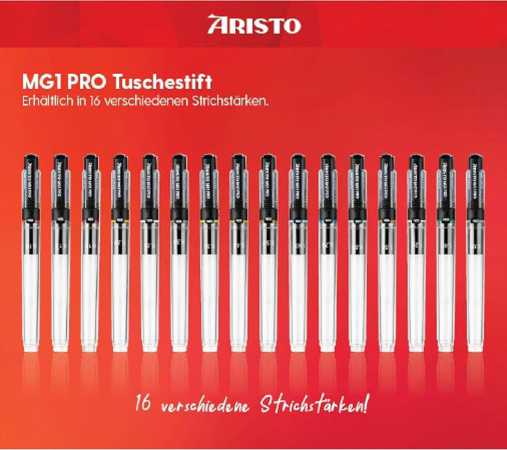 Aristo AR63050 MG1 PRO Tuschfüller Strichstärke 0,50 mm (verchromte Zeichenspitze für hohe Präzision