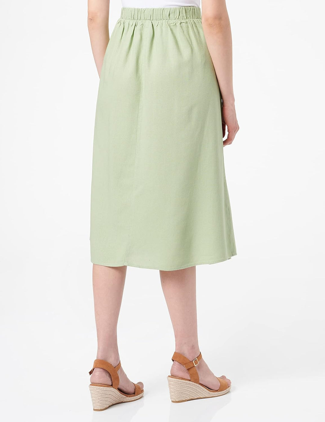 VERO MODA Damen Vmjesmilo Hw Calf Skirt WVN Ga Noos Rock XS Reseda, XS Reseda