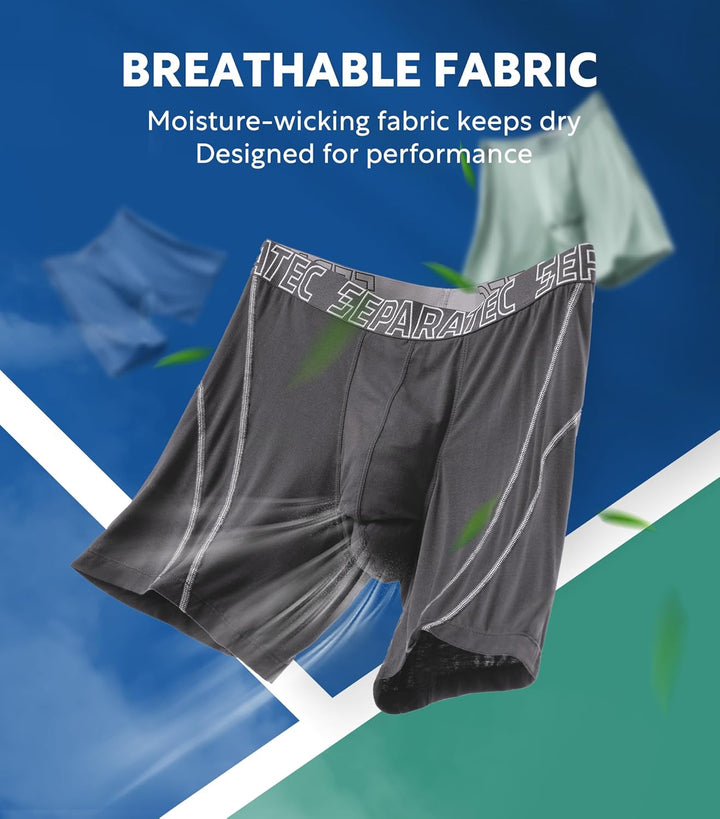 Separatec Herren Boxershorts Glattes Bambus Rayon mit getrennten Beuteln Unterwäsche 3er Pack Boxers