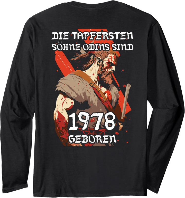 Söhne Odin Geburtstag Geboren 1978 Rückendruck Valhalla Langarmshirt