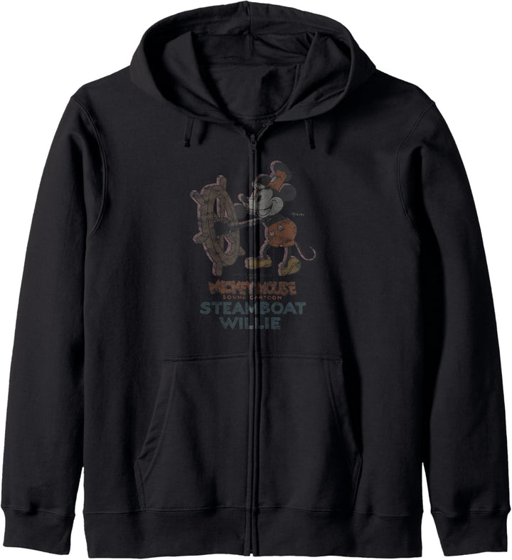 Disney 100 Mickey Mouse Steamboat Willie Ship’s Wheel D100 Kapuzenjacke