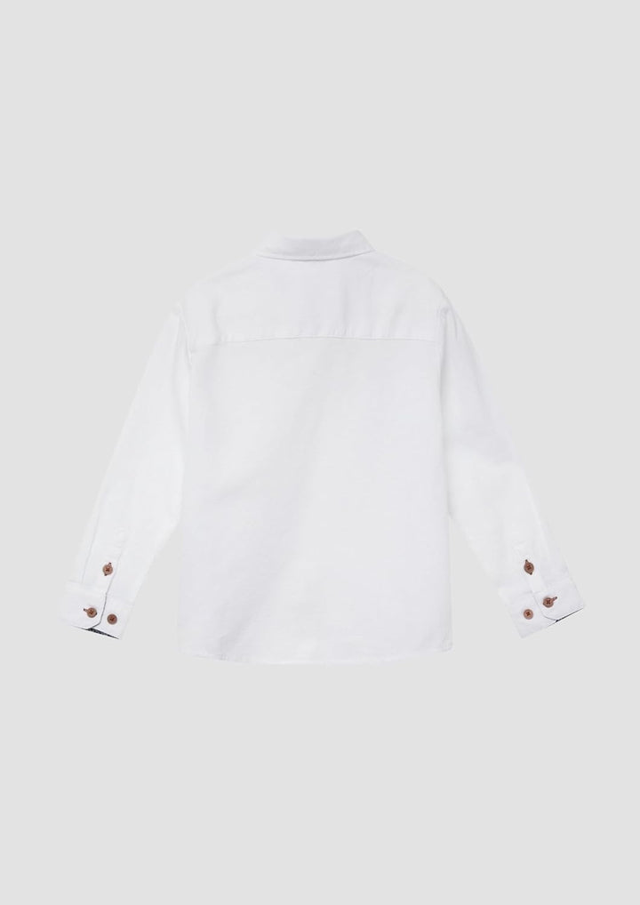 s.Oliver Strukturiertes Hemd mit Kontrastdetails 104-110 0100_weiss, 104-110 0100_weiss