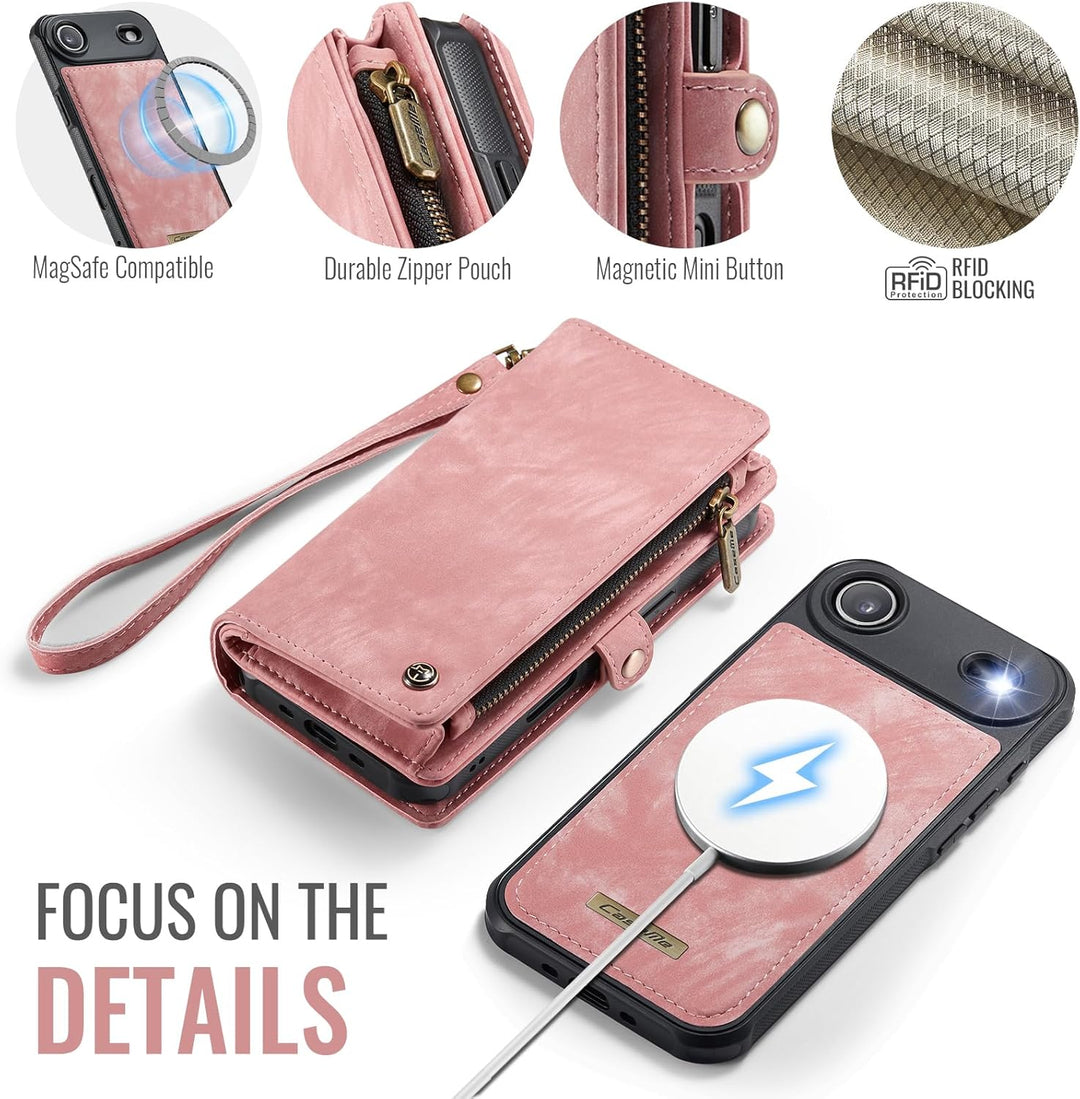 für iPhone Air Hülle, Flip PU Leder TPU Stossfest Kartenfach Tasche Handyhülle für iPhone Air, Magne