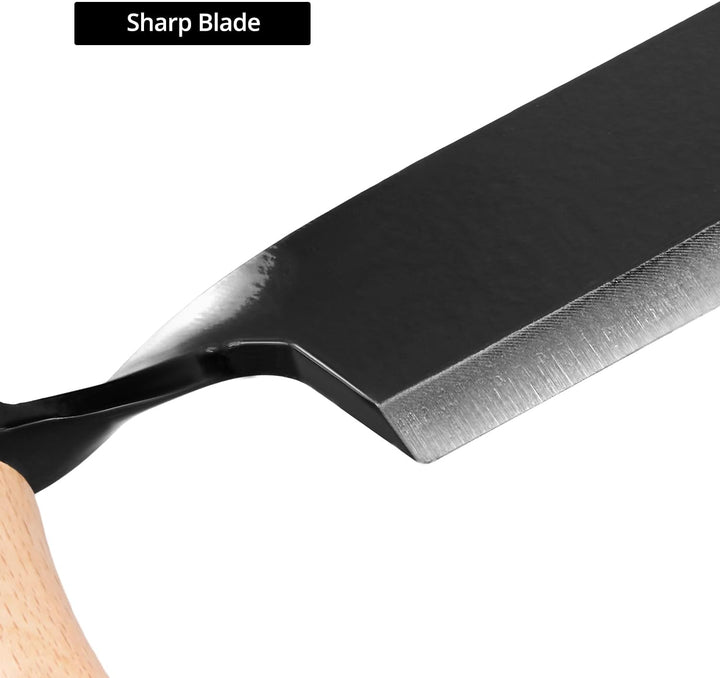 QWORK® 250 mm Zugmesser Reifmesser mit Hohe Schärfe, Gehärteter Hohlschliffklinge, Ergonomischen Hol