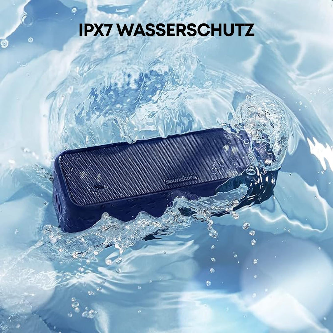soundcore 3 Bluetooth Lautsprecher, Stereo-Sound, Audiotreiber mit Titan-Membran, PartyCast, BassUp,