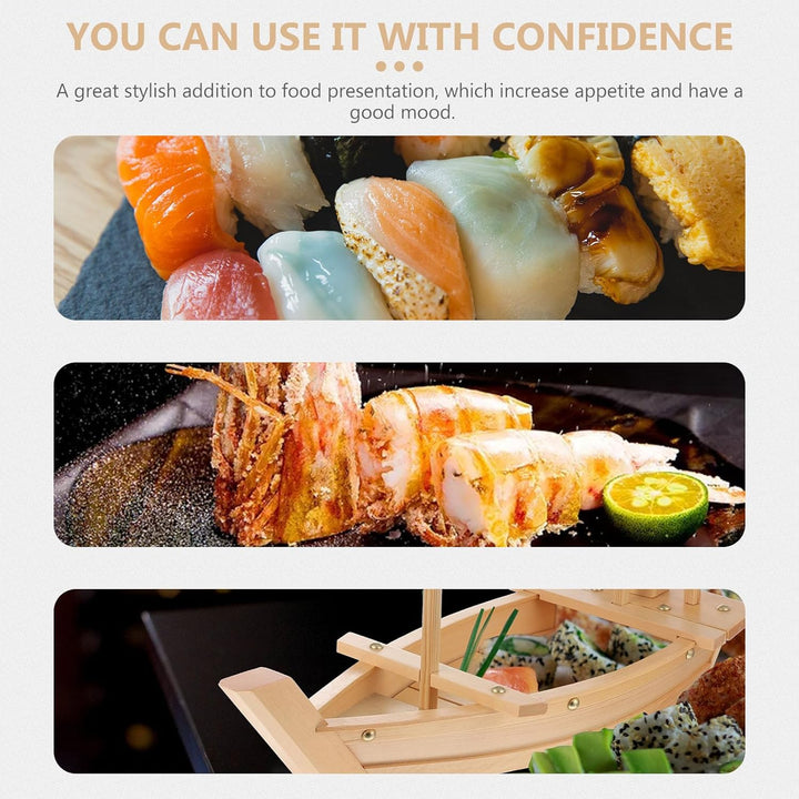 Sushi Boot 50cm Bootsförmiger Sashimi Servierteller Wiederverwendbares Präsentationstablett für Sush