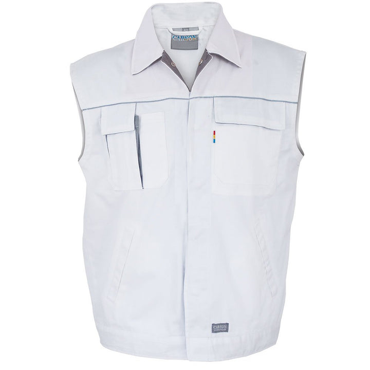 Carson Contrast Arbeitsweste, Weiss / Grau, L Weiss / Grau L, Weiss / Grau L