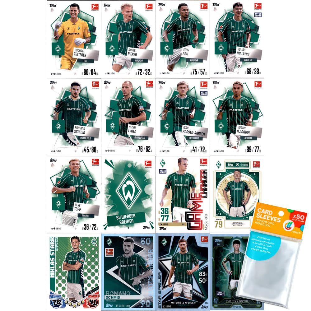 Bundle mit Topps Match Attax Bundesliga - 2025/26 - Mannschaftspaket - SV Werder Bremen + Exklusive