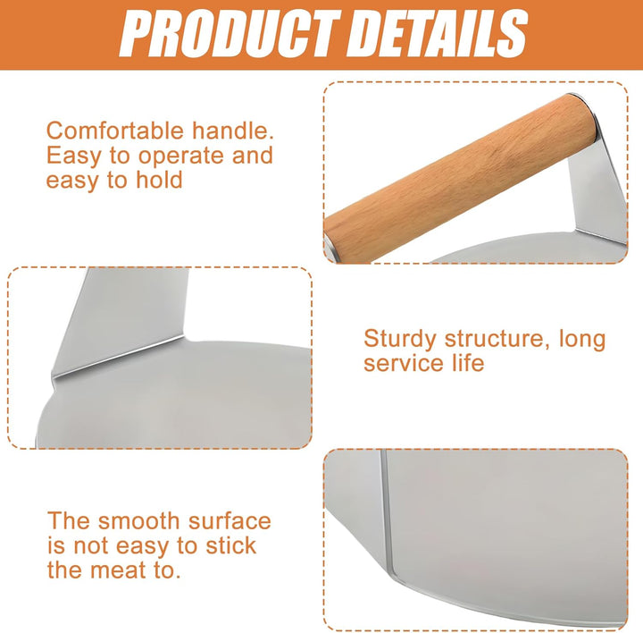 Smash Burger Set, 3-Teilig Burgerpresse Set inkl.5,5 Zoll Round Smash Burger Press & Burgerglocke &