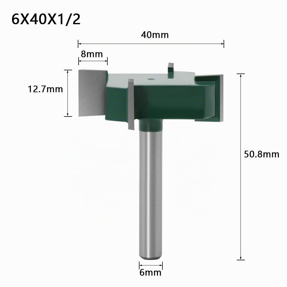Baorder 4 Stück 6mm Schaft Spoilboard Oberflächenfräser Fräser Bit Set 4 Flügel Platten Abflachungs
