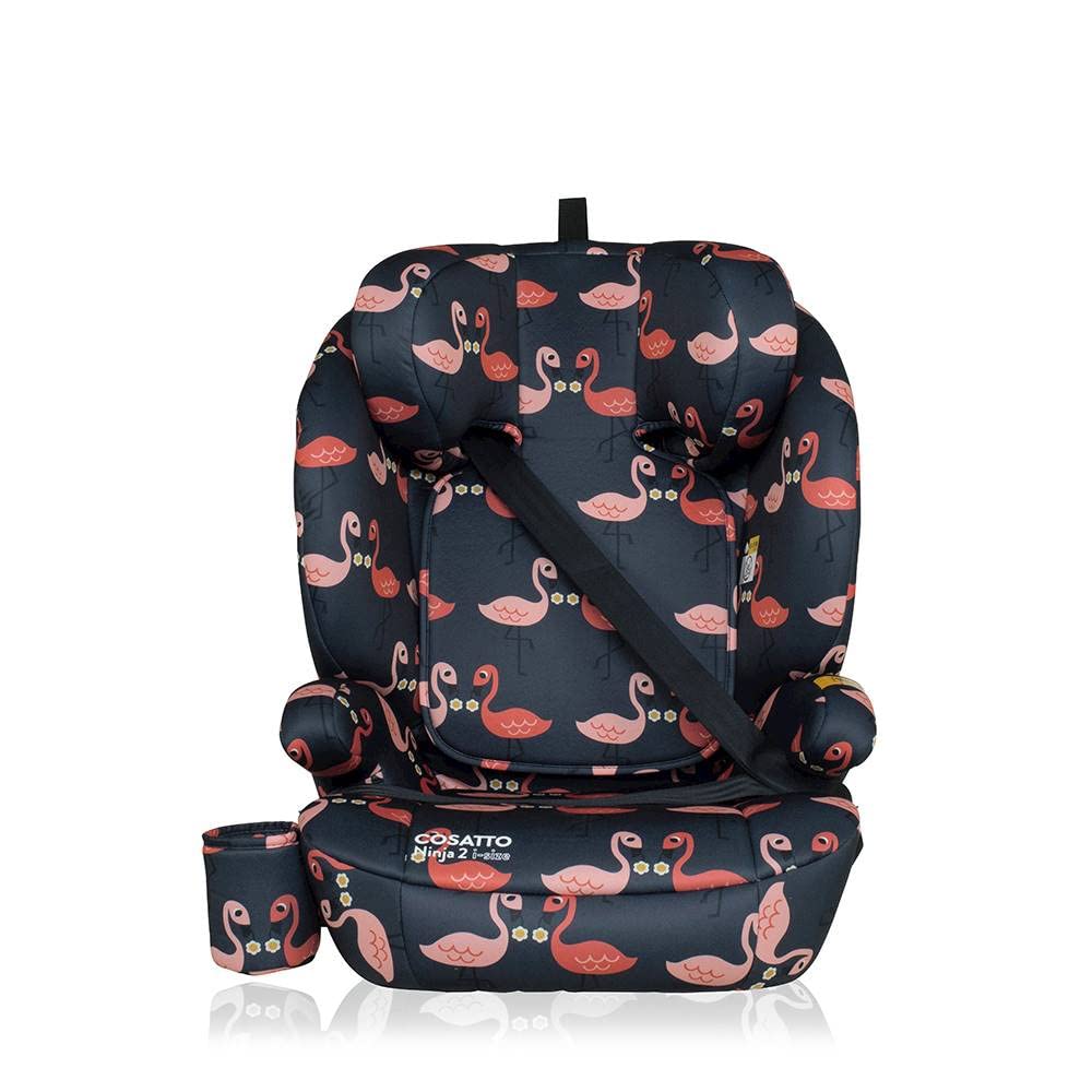 Cosatto Ninja 2 i-Size Hochlehnen-Sitzerhöhung 100-150cm (Pretty Flamingo) | ISOFIX oder Fahrzeuggur