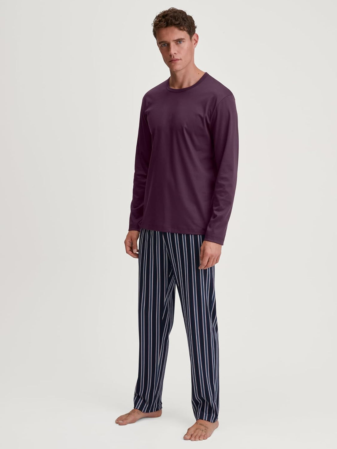 CALIDA Relax Streamline Pyjama, lang Herren, aus 100% Baumwolle 46-48 Barbera, 46-48 Barbera