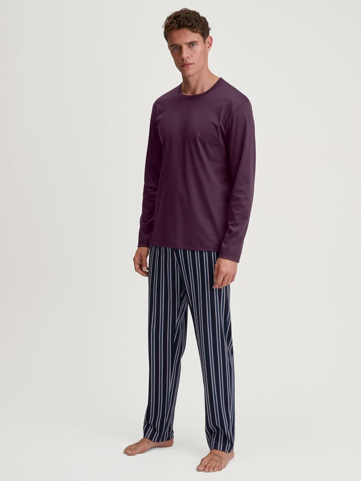 CALIDA Relax Streamline Pyjama, lang Herren, aus 100% Baumwolle 46-48 Barbera, 46-48 Barbera