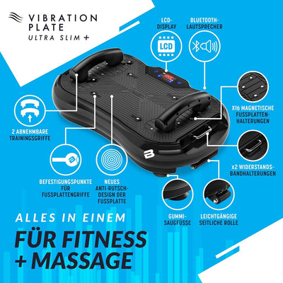 Bluefin Fitness Vibrationsplatte | Fettverbrennung, Muskelaufbau & Ganzkörpertraining | Kompaktes De