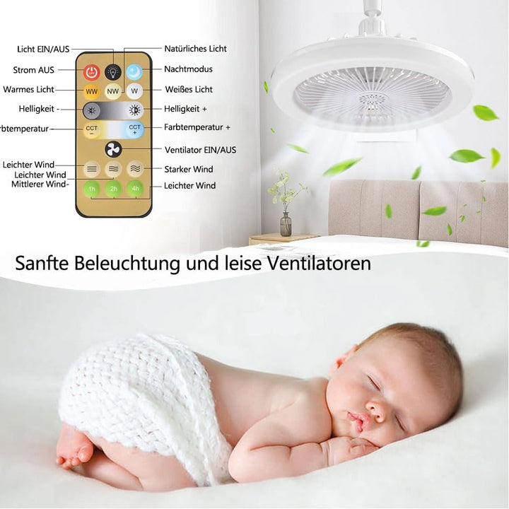 Ventilator lampe E27,Deckenventilator Mit Beleuchtung 30W,Deckenventilator Mit Licht,Lampe Mit Venti