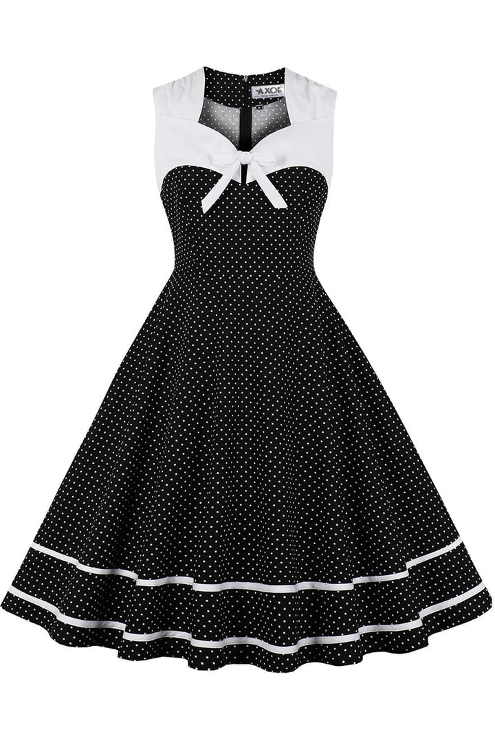 AXOE Damen Rockabilly Kleid 50er 60er Jahre Vintage Elegant Festlich Cocktailkleid für Hochzeitsgast