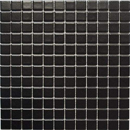 Mosaik Quadrat uni schwarz matt Keramik Mosaik, Mosaikstein Format: 23x23x6 mm, Bogengrösse: 300x300