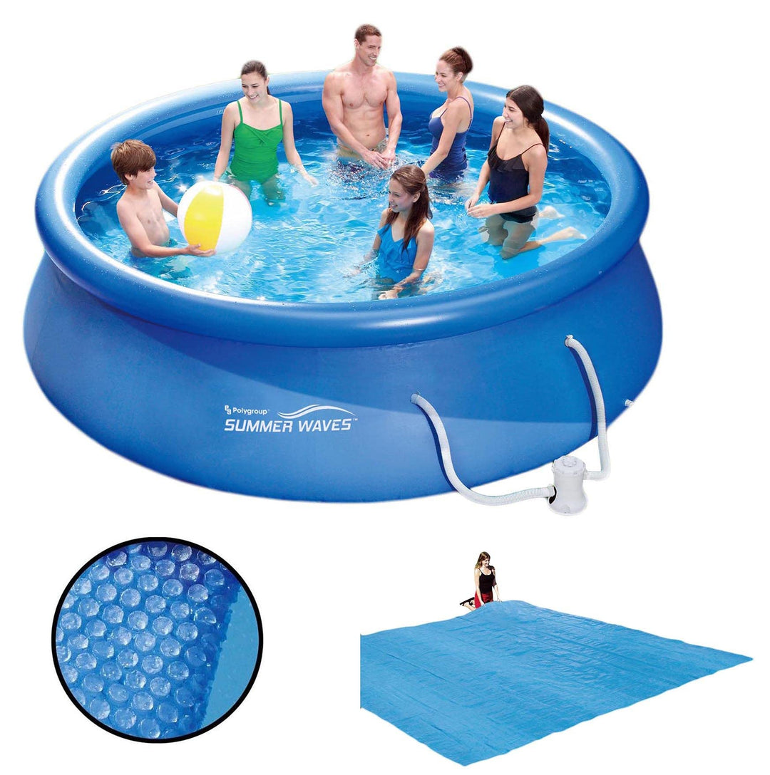 VDP Summer Waves Fast Set Quick Up Pool 457x84cm Swimming Pool Familien Schwimmbad mit Filterpumpe +