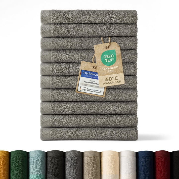 Blumtal Premium Frottier Handtücher Set mit Aufhängschlaufen - Baumwolle Oeko-TEX Zertifiziert, weic