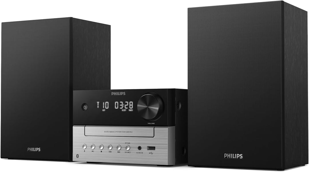 Philips TAM3205M2 HiFi Mikromusik-Anlage, Bluetooth-fähig, CD-Player, USB, Auracast FM Radio, 85% PC