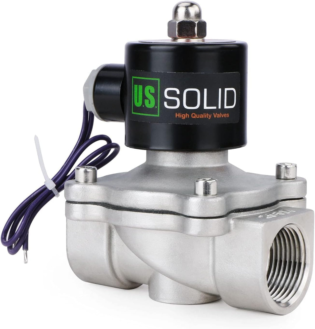 U.S. Solid 1" G 12 V DC Edelstahl Magnetventil Direktgesteuert für Wasser Luft Gas Öl NC Stainless S