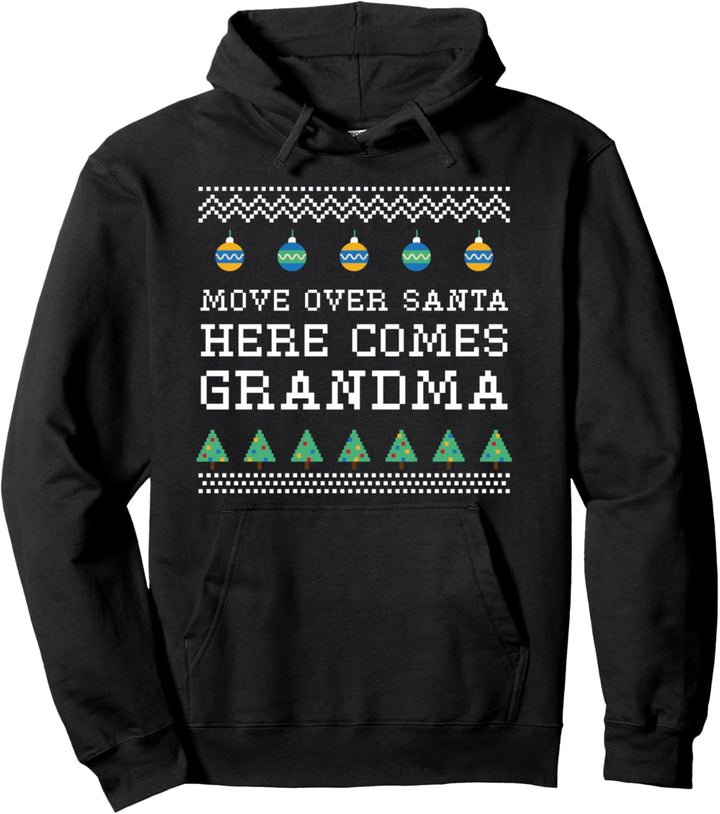 Der Weihnachtsmann kommt hier Oma Weihnachten Nana Xmas Granny Lustig Pullover Hoodie
