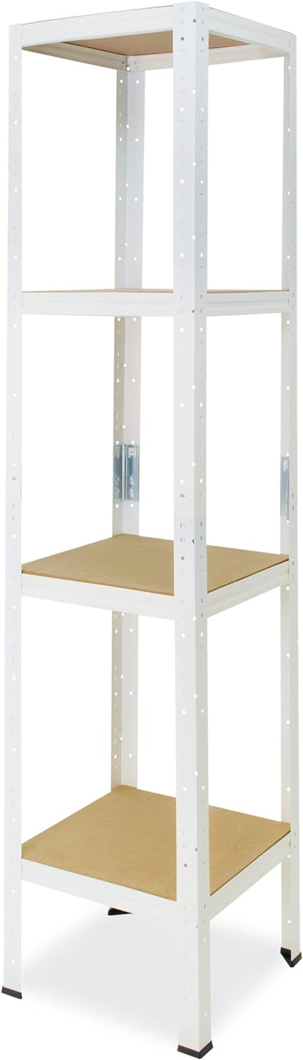 shelfplaza® 155x60x60cm Home Schwerlastregal weiss/Metallregal mit 4 Böden/Kellerregal Metall, Garag