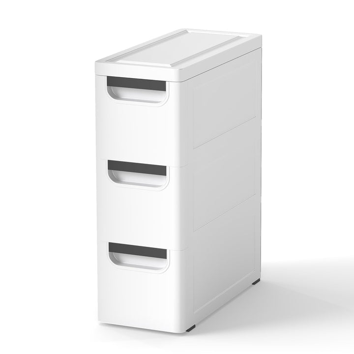 Schmaler Badezimmerschrank auf Rollen, Schmaler Badezimmerschrank mit 3/4/5 Schubladen, Mobiler Schu