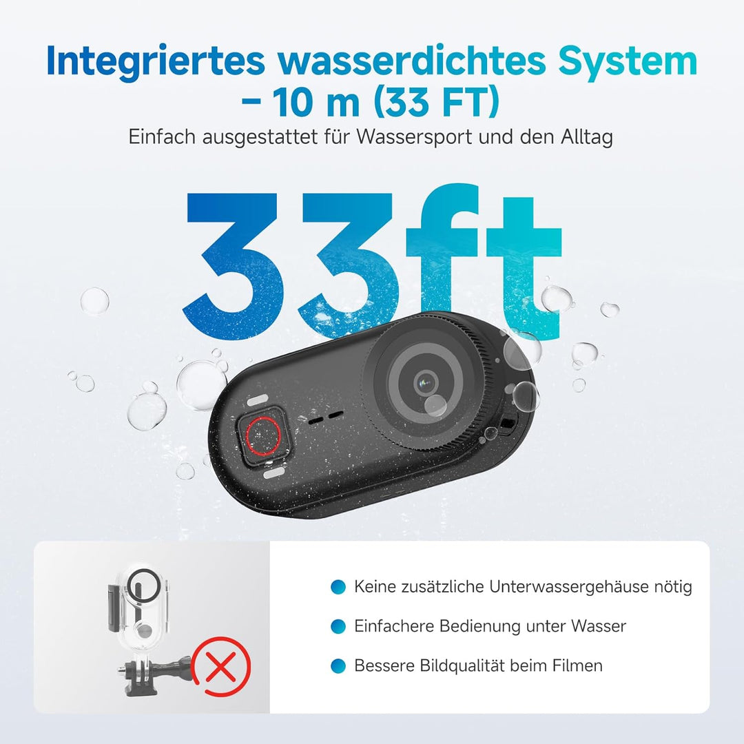 SVBONY SVGo M3 Mini Action Cam 4K, NEU Verbessert mit Ladestation, Anti-Shake Bodycam, 300 Minuten A